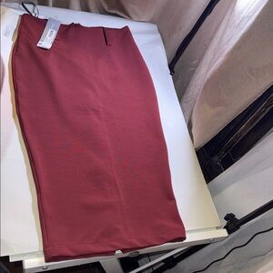 Splash Burgundy Pencil Skirt